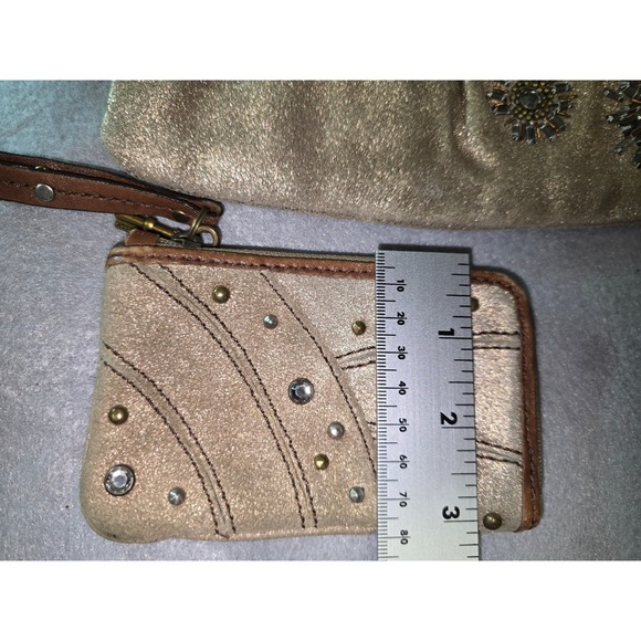 Fossil Sparkly Embellished Wristlet and Coin Purse Tan - Picture 5 of 9